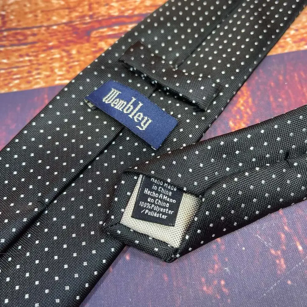 Wembley Black Pin Dot Textured Necktie 3”